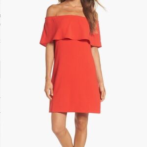Charles Henry Red Mini Dress
